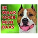 Stickerkoning American Staffordshire Terrier Waakbord - Ik Waak