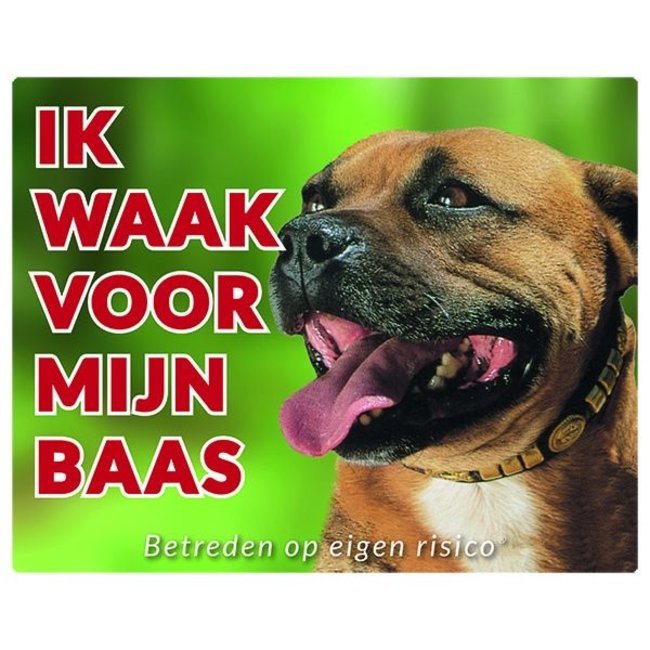 Stickerkoning Staffordshire Bull Terrier Watch Sign - I am watching out for