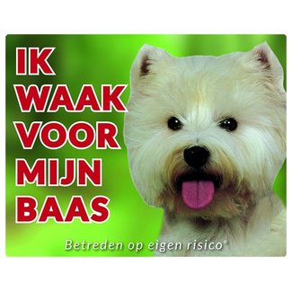 Stickerkoning West Highland White Terrier Watch Sign - I am watching out for