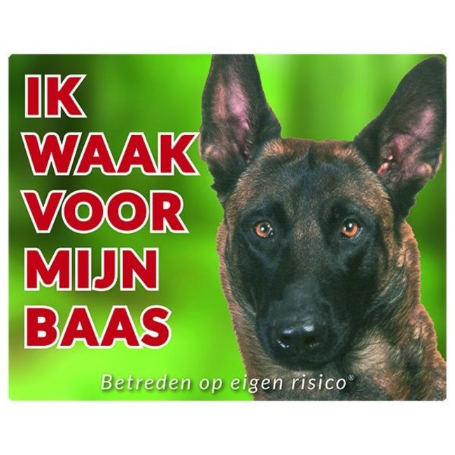 Stickerkoning Malinois Guard sign - I am watching out for my boss
