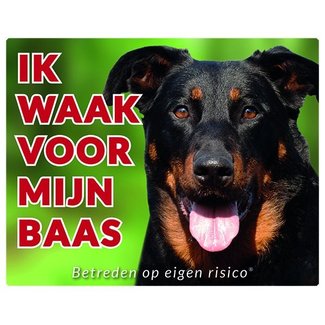 Stickerkoning Beauceron Watch Sign - Ich passe auf mein Herrchen auf