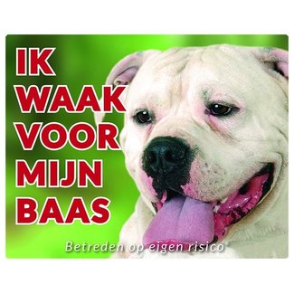 Stickerkoning American Bulldog Watch Sign - I am watching out for my boss