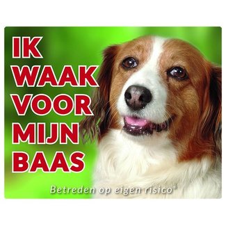 Stickerkoning Kooikerhondje Watch sign - I am watching out for my master