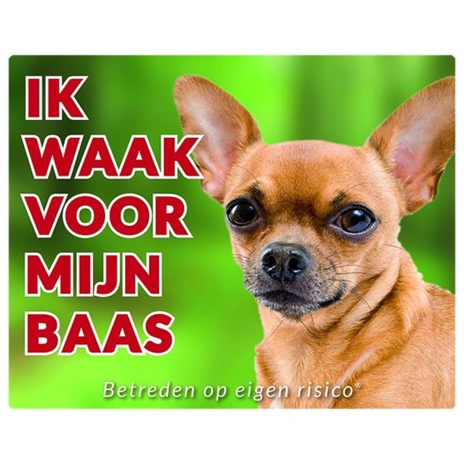 Stickerkoning Chihuahua Watch Sign - Ich passe auf meinen Kurzhaar auf