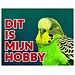 Stickerkoning Grasparkiet Waakbord - Dit is mijn hobby Geelgroen