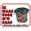 Stickerkoning Rottweiler Watch Sign - Ich passe auf meinen Chef auf