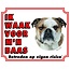 Stickerkoning Bulldog Inglés Watch Sign - Vigilo a mi jefe