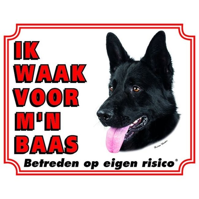Stickerkoning German Shepherd Black Watch Sign - I am watching out for my boss