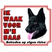 Stickerkoning Duitse Herder Zwart Waakbord - Ik waak voor mijn baas