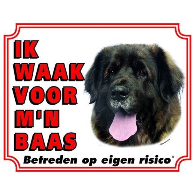 Leonberger Waakbord - Ik waak voor mijn baas