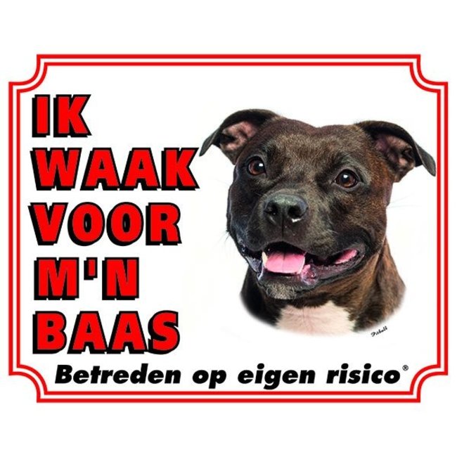 Stickerkoning Signe de surveillance Pit Bull - Je veille sur mon patron