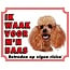 Stickerkoning Poodle Watch Sign - Ich passe auf meinen Chef auf Apricot