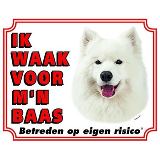 Stickerkoning Samoyed Guard Plate - Ich passe auf meinen Chef auf