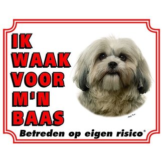 Stickerkoning Shih Tzu Watch Sign - Ich passe auf mein Herrchen auf