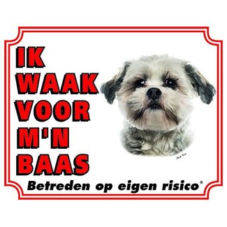 Stickerkoning Shih Tzu Watch Sign - Ich passe auf mein Herrchen auf