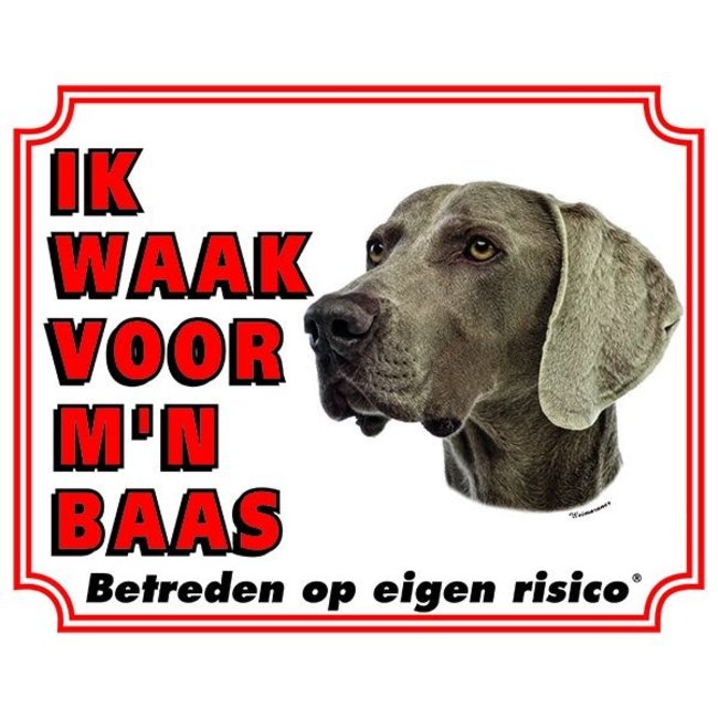 Stickerkoning Panneau de surveillance pour Weimaraner - Je surveille mon patron