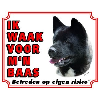 Stickerkoning Signe de la montre Akita - Je veille sur mon patron Noir