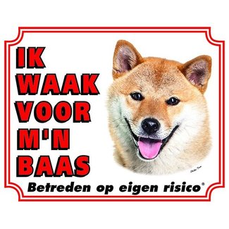 Stickerkoning Shiba Inu Watch Sign - Ich passe auf meinen Chef auf