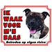 Stickerkoning Staffordshire Bull Terrier Waakbord - Ik waak voor Brindle