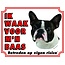 Stickerkoning Segno di guardia del Boston Terrier - Sto attento al mio padrone