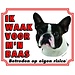 Stickerkoning Boston Terrier Watch Sign - Vigilo a mi jefe