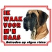 Stickerkoning Duitse Dog Waakbord - Ik waak voor mijn baas