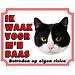 Stickerkoning Katten Waakbord - Ik waak voor mijn baas zwart-wit
