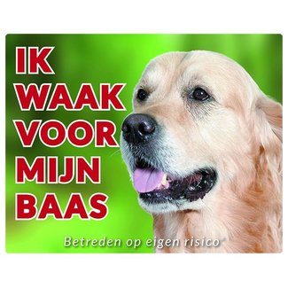 Stickerkoning Golden Retriever Wake board - I watch my boss