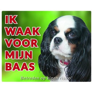 Stickerkoning Cavalier King Charles Spaniel Waakbord - Tricolour