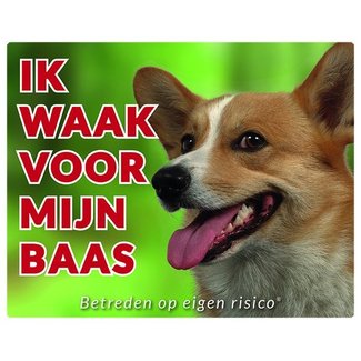 Stickerkoning Welsh Corgi Wake board - I watch my boss