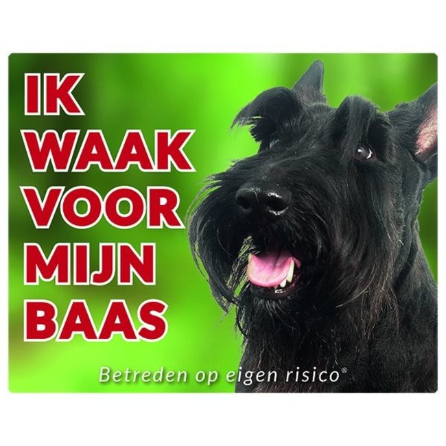 Stickerkoning Scottish Terrier Watch Sign - Ich passe auf meinen Chef auf