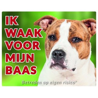 Stickerkoning American Staffordshire Terrier Watch Sign - Je regarde