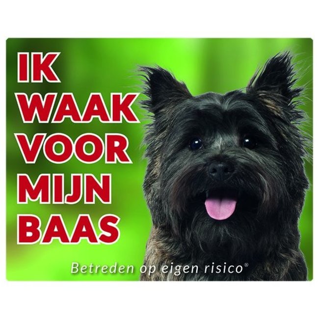 Stickerkoning Segno di guardia del Cairn Terrier - Sto facendo la guardia al mio padrone Brown