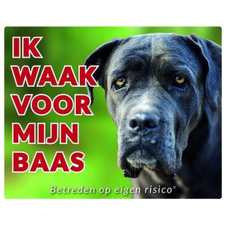 Stickerkoning Cane Corso Watch Sign - Ich passe auf meinen Chef auf