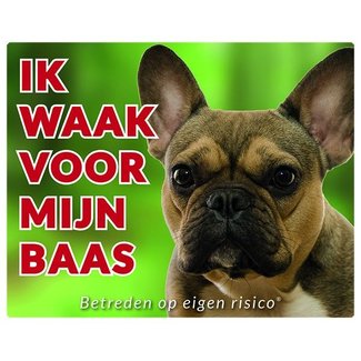 Stickerkoning Signe de surveillance du bouledogue français - Je veille sur mon marron