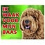 Stickerkoning Labradoodle Watch Sign - Ich passe auf meine Chefin auf blond