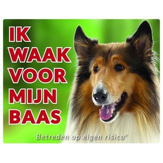 Stickerkoning Scottish Shepherd / Collie Watch Sign - Ich beobachte braun