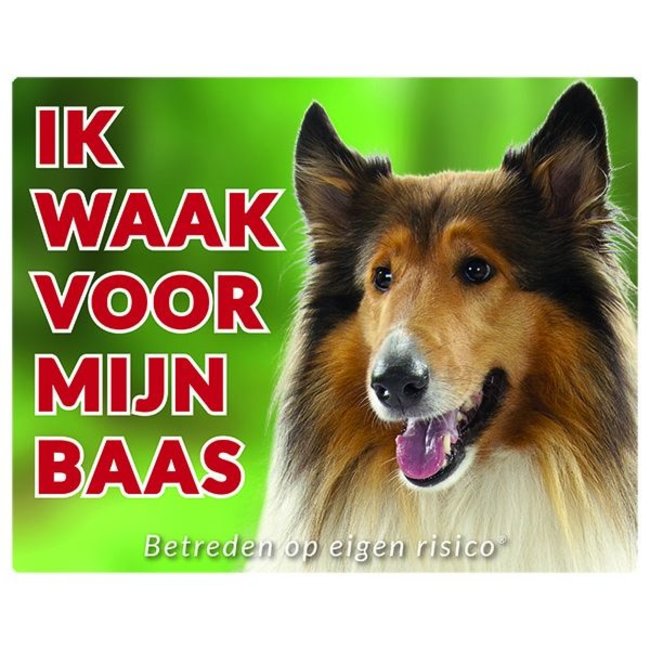 Schotse Herder / Collie Waakbord - Ik waak Bruin