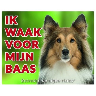 Stickerkoning Shetland Sheepdog Watch Sign - Ich halte Ausschau nach Brown