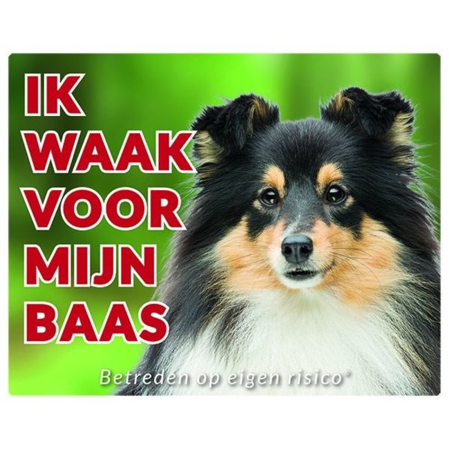 Stickerkoning Signo de vigilancia del perro pastor de Shetland - I'm Watching for Black