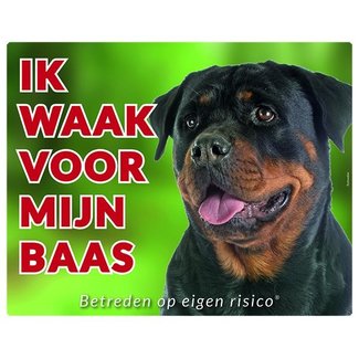 Stickerkoning Panneau de montre Rottweiler - Je veille sur mon patron