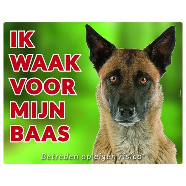 Stickerkoning Malinois Guard sign - I am watching out for my boss