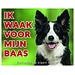 Stickerkoning Border Collie Watch Sign - Je veille sur mon maître