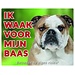 Stickerkoning Bulldog Inglés Watch Sign - Vigilo a mi jefe