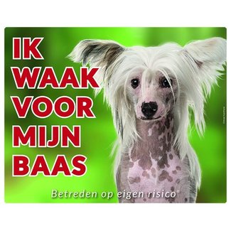 Stickerkoning Chinese Crested Dog Watch Sign - Ich passe auf für