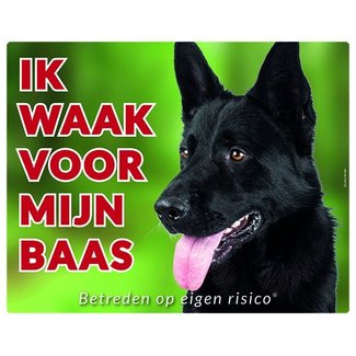 Stickerkoning Deutscher Schäferhund Black Watch Schild - Ich passe auf meinen Chef auf