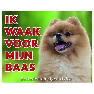 Stickerkoning Pomeranian Watch Sign - I am watching out for my boss