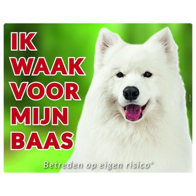 Stickerkoning Samoyed Guard Plate - Ich passe auf meinen Chef auf