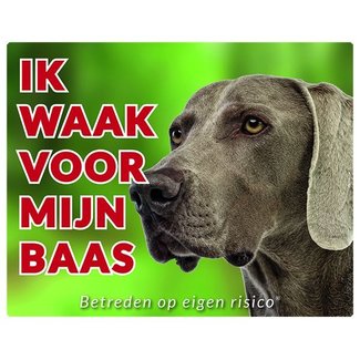 Stickerkoning Panneau de surveillance pour Weimaraner - Je surveille mon patron