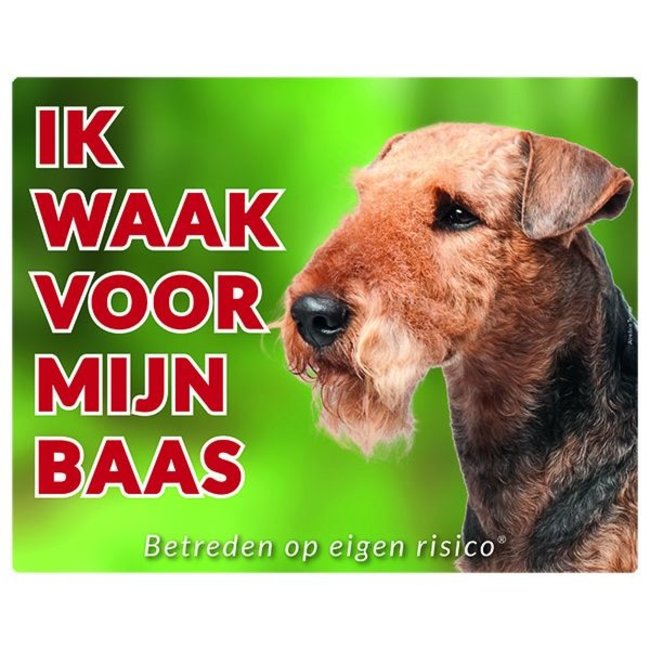 Stickerkoning Airedale Terrier Watch Sign - I am watching out for my master